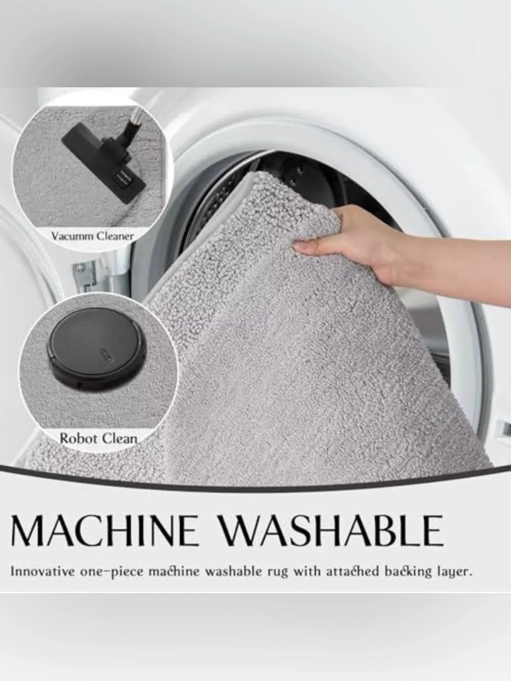 Plush Light Gray Bath Mat with Contour Design